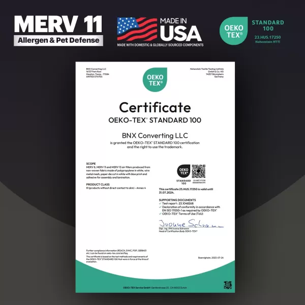 BNX TruFilter 20x22x1 Air Filter MERV 11 6Pack  MADE IN USA  Allergen Defense Electrostatic Pleated Air Conditioner HVAC AC Furnace Filters for Allergies Dust Pet Smoke Allergy MPR 1200 FPR 716x24x1 6Pack