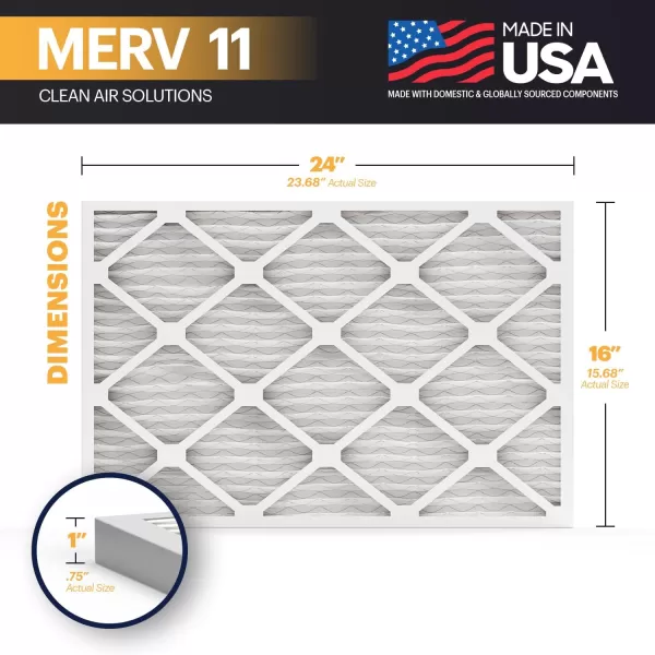BNX TruFilter 20x22x1 Air Filter MERV 11 6Pack  MADE IN USA  Allergen Defense Electrostatic Pleated Air Conditioner HVAC AC Furnace Filters for Allergies Dust Pet Smoke Allergy MPR 1200 FPR 716x24x1 6Pack