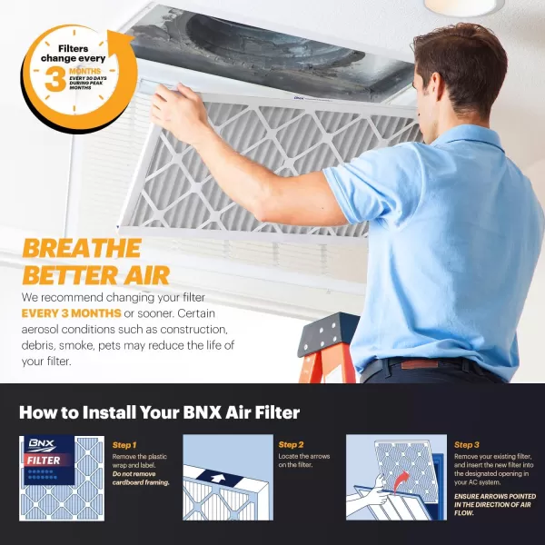 BNX TruFilter 20x22x1 Air Filter MERV 11 6Pack  MADE IN USA  Allergen Defense Electrostatic Pleated Air Conditioner HVAC AC Furnace Filters for Allergies Dust Pet Smoke Allergy MPR 1200 FPR 720x24x2 4Pack