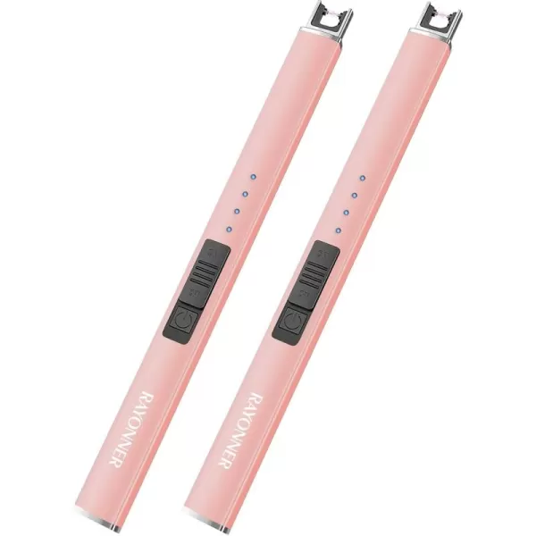 imageRAYONNER Lighter Electric Lighter Candle Lighter Rechargeable USB Lighter Arc Lighter Rose Gold2 1CountPack of 2Rose Gold2
