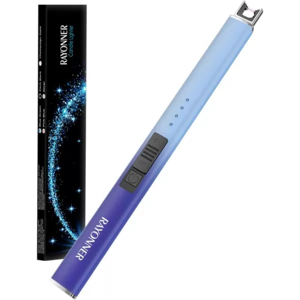 imageRAYONNER Lighter Electric Lighter Candle Lighter USB Lighter with Safety Switch Rechargeable Flameless PlasmaSierra BlueViolet Gradient