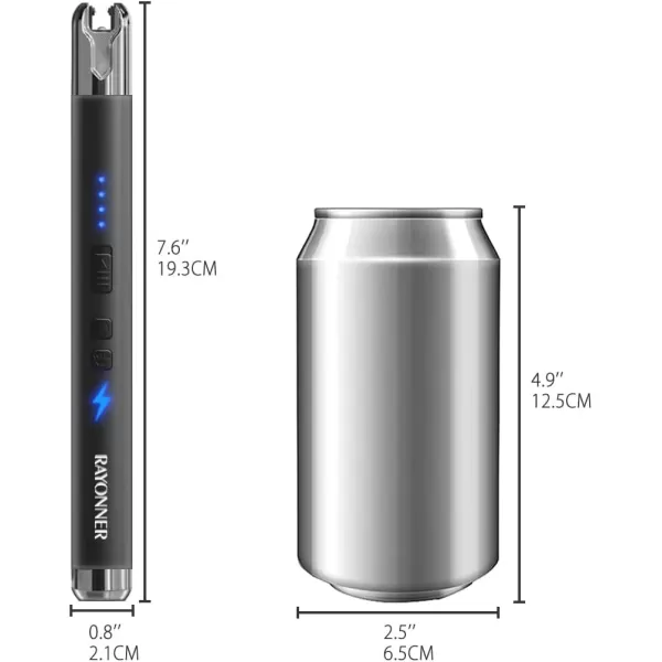 imageRAYONNER Lighter Electric Candle Lighter Rechargeable USB ARC Lighter 1 Pack  BlueGreen Gradient1 Pack  Grey