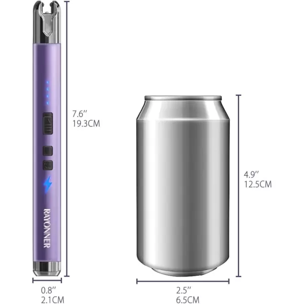 imageRAYONNER Lighter Electric Candle Lighter Rechargeable USB ARC Lighter 1 Pack  PinkPurple Gradient1 Pack  Purple
