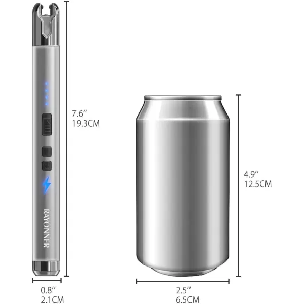 imageRAYONNER Lighter Electric Candle Lighter Rechargeable USB ARC Lighter 1 Pack  PinkPurple Gradient1 Pack  Silver