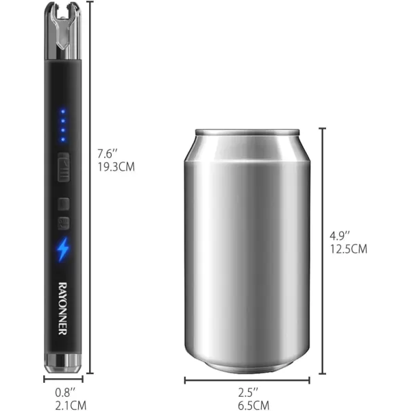 imageRAYONNER Lighter Electric Candle Lighter Rechargeable USB ARC Lighter 1 Pack  PinkPurple Gradient2 Pack  Blacksilver