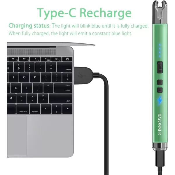 imageRAYONNER Lighter Electric Candle Lighter Rechargeable USB ARC Lighter 1 Pack  PinkPurple Gradient3 Pack  Green