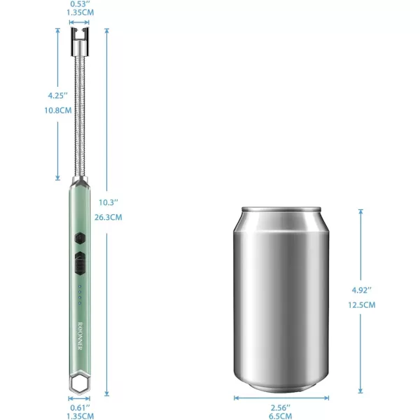 imageRAYONNER Lighter Electric Candle Lighter Rechargeable USB Lighter Long Flexible Neck BlueGreen