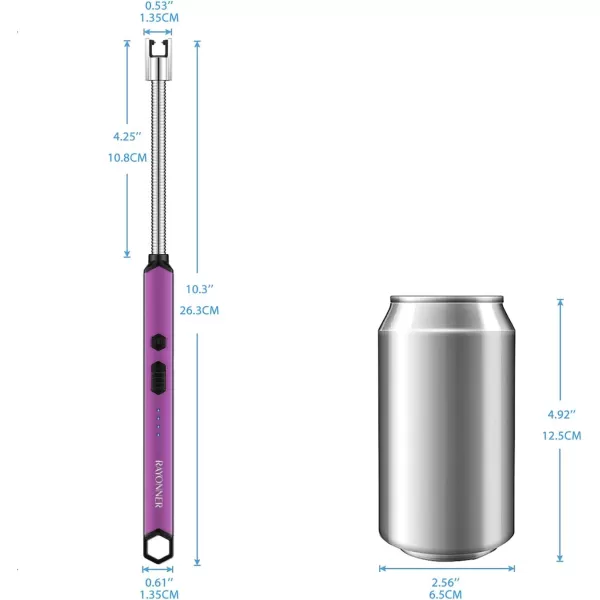 imageRAYONNER Lighter Electric Candle Lighter Rechargeable USB Lighter Long Flexible Neck BluePink