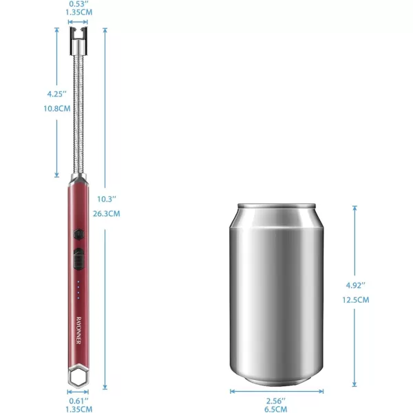 imageRAYONNER Lighter Electric Candle Lighter Rechargeable USB Lighter Long Flexible Neck BlueRed