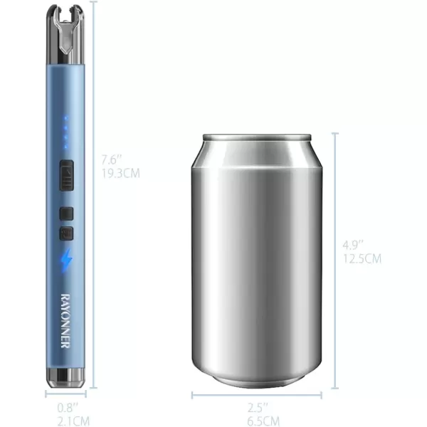 imageRAYONNER Lighter Electric Candle Lighter Rechargeable USB ARC Lighter 1 Pack  Blue1 Pack  Blue