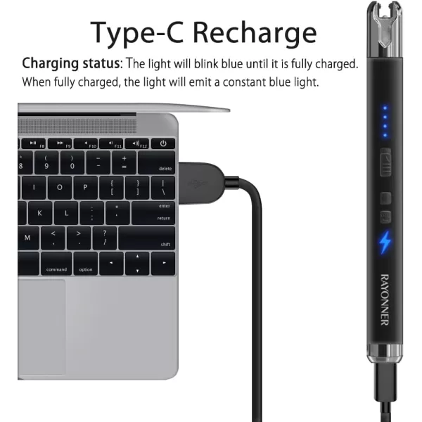 imageRAYONNER Lighter Electric Candle Lighter Rechargeable USB ARC Lighter 1 Pack  Blue3 Pack  Blackrose GoldblueGreen Gradient
