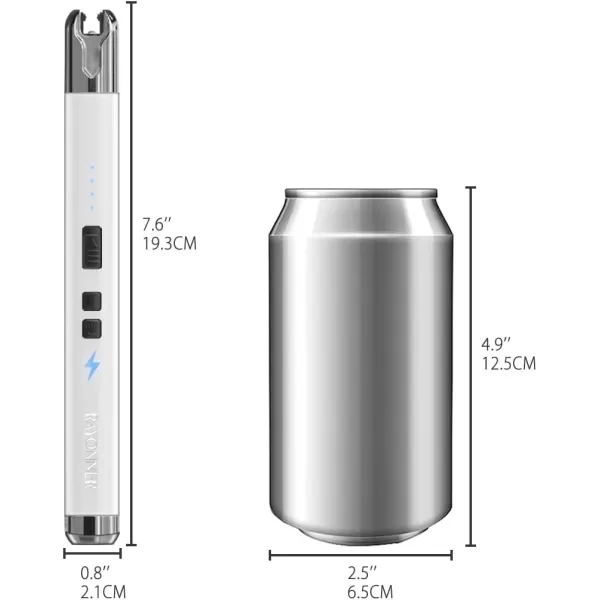 imageRAYONNER Lighter Electric Candle Lighter with Flashlight Stocking Stuffers for Adults Women Men Wife Sister Friend Birthday Gifts for Women Mom Rechargeable USB Lighter Arc Flameless Lighters1 Pack  White