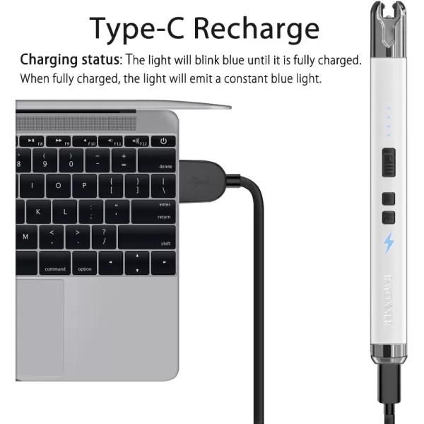 imageRAYONNER Lighter Electric Candle Lighter with Flashlight Stocking Stuffers for Adults Women Men Wife Sister Friend Birthday Gifts for Women Mom Rechargeable USB Lighter Arc Flameless Lighters2 Pack  White