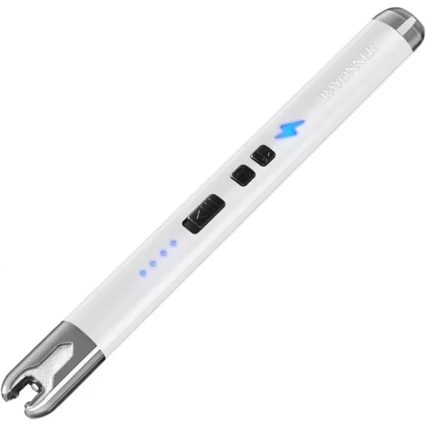 imageRAYONNER Lighter Electric Candle Lighter with Flashlight Stocking Stuffers for Adults Women Men Wife Sister Friend Birthday Gifts for Women Mom Rechargeable USB Lighter Arc Flameless Lighters1 Pack  White