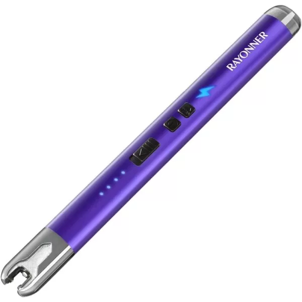 imageRAYONNER Lighter Electric Candle Lighter with Flashlight Stocking Stuffers for Adults Women Men Wife Sister Friend Birthday Gifts for Women Mom Rechargeable USB Lighter Arc Flameless Lighters1 Pack  Purple