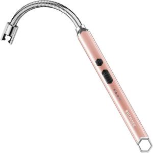 imageRAYONNER Lighter Electric Candle Lighter Rechargeable USB Lighter Long Flexible Neck PinkPurple GradientRose Gold