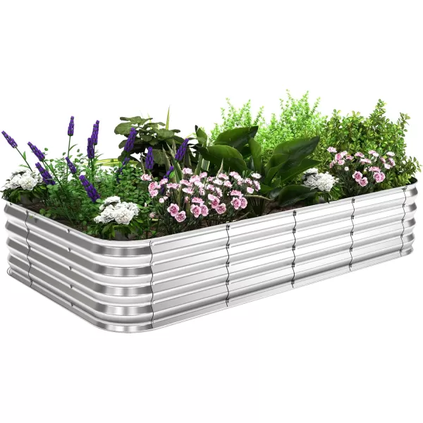 imageUtopia Home 4x2x1 ft Galvanized Raised Garden Bed Kit Planter Box Large 4 ft Long Deep Raised Garden Beds Outdoor Metal Raised Bed for Gardening Vegetables Rectangle1