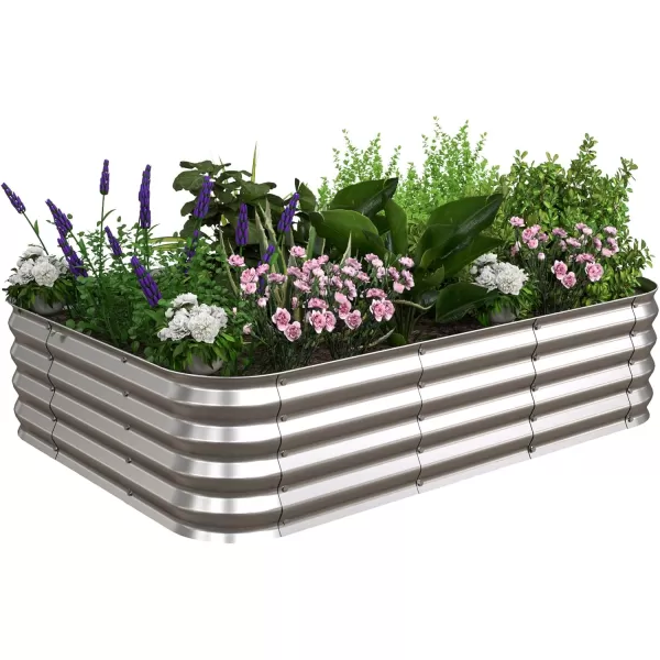 imageUtopia Home 4x2x1 ft Galvanized Raised Garden Bed Kit Planter Box Large 4 ft Long Deep Raised Garden Beds Outdoor Metal Raised Bed for Gardening Vegetables Rectangle1
