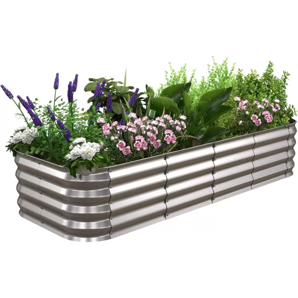 imageUtopia Home 4x2x1 ft Galvanized Raised Garden Bed Kit Planter Box Large 4 ft Long Deep Raised Garden Beds Outdoor Metal Raised Bed for Gardening Vegetables Rectangle1