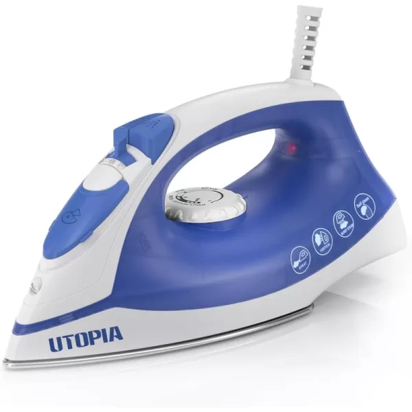 imageUtopia Home Steam Iron for Clothes  NonStick Soleplate  1200W Clothes Iron  Textile Iron 23 meter Long Cord Adjustable Thermostat Control Overheat Safety Protection ampamp Variable Steam Control BlueBlue