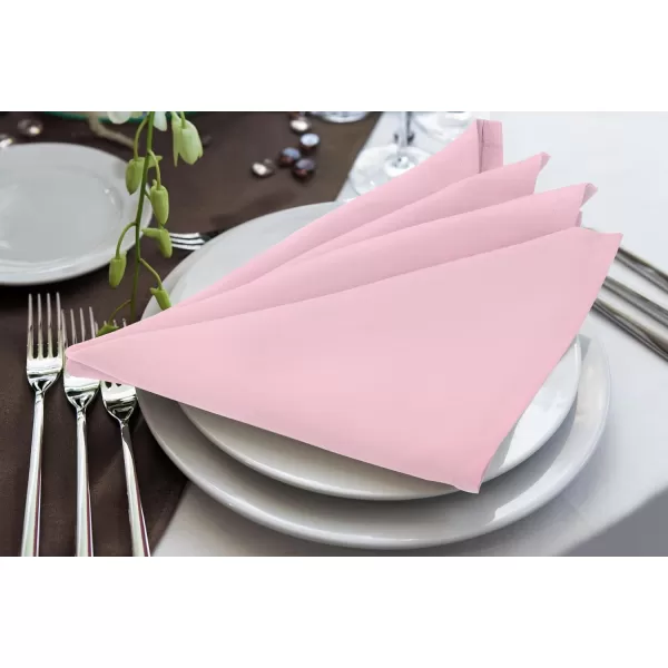imageUtopia Home 24 Pack White Cloth Napkins 17x17 Inches 100 Polyester Dinner Napkins with Hemmed Edges Washable Napkins Ideal for Parties Weddings and DinnersPink