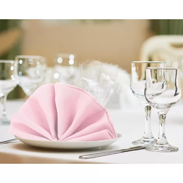 imageUtopia Home 24 Pack White Cloth Napkins 17x17 Inches 100 Polyester Dinner Napkins with Hemmed Edges Washable Napkins Ideal for Parties Weddings and DinnersPink