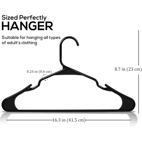 imageUtopia Home Clothes Hangers 200 Pack  Plastic Hangers Space Saving  Durable Coat Hanger with Shoulder Grooves BlackBlack