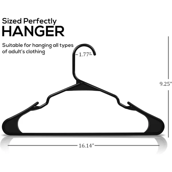 imageUtopia Home Clothes Hangers 200 Pack  Plastic Hangers Space Saving  Durable Coat Hanger with Shoulder Grooves BlackBlack