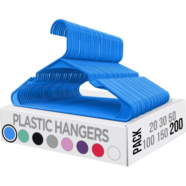 imageUtopia Home Clothes Hangers 200 Pack  Plastic Hangers Space Saving  Durable Coat Hanger with Shoulder Grooves BlackBlue