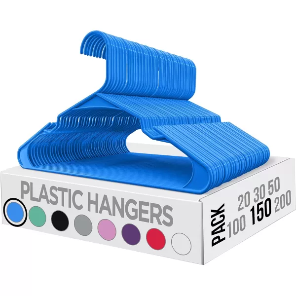 imageUtopia Home Clothes Hangers 200 Pack  Plastic Hangers Space Saving  Durable Coat Hanger with Shoulder Grooves BlackBlue