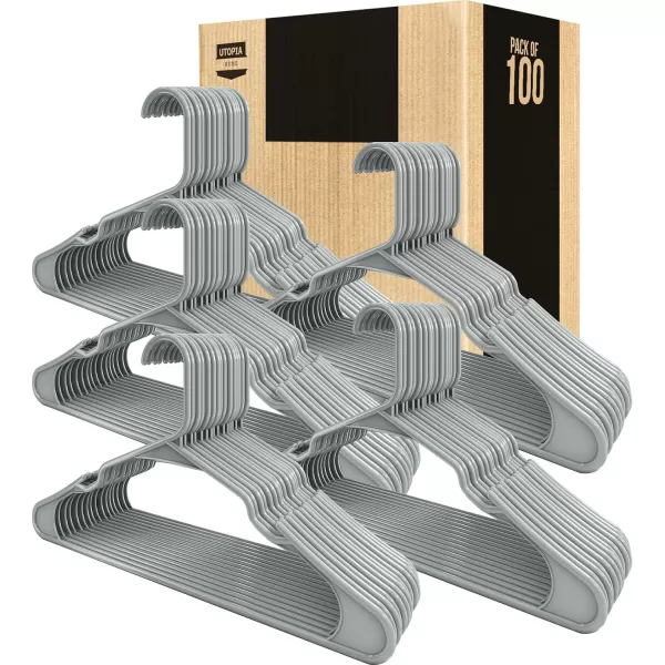 imageUtopia Home Clothes Hangers 200 Pack  Plastic Hangers Space Saving  Durable Coat Hanger with Shoulder Grooves BlackGray