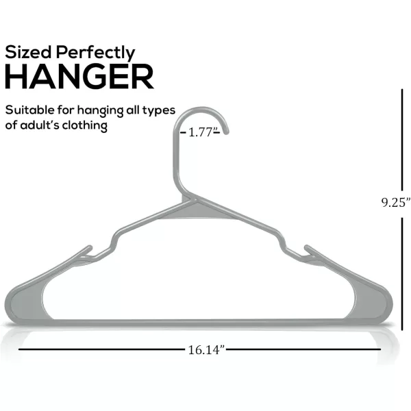 imageUtopia Home Clothes Hangers 200 Pack  Plastic Hangers Space Saving  Durable Coat Hanger with Shoulder Grooves BlackGray