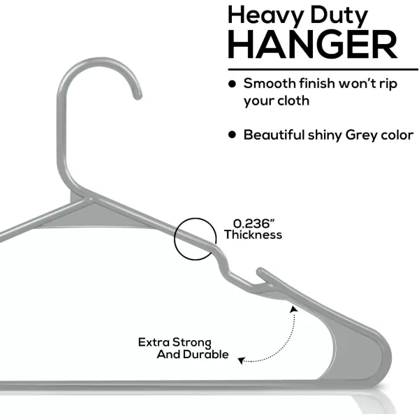 imageUtopia Home Clothes Hangers 200 Pack  Plastic Hangers Space Saving  Durable Coat Hanger with Shoulder Grooves BlackGray