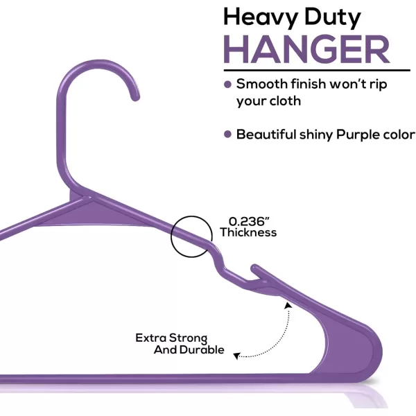 imageUtopia Home Clothes Hangers 200 Pack  Plastic Hangers Space Saving  Durable Coat Hanger with Shoulder Grooves BlackPurple