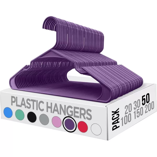 imageUtopia Home Clothes Hangers 200 Pack  Plastic Hangers Space Saving  Durable Coat Hanger with Shoulder Grooves BlackPurple