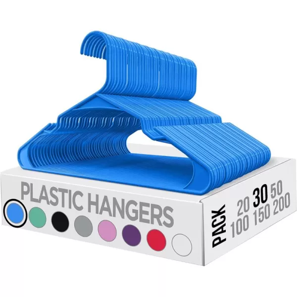 imageUtopia Home Clothes Hangers 200 Pack  Plastic Hangers Space Saving  Durable Coat Hanger with Shoulder Grooves BlackBlue