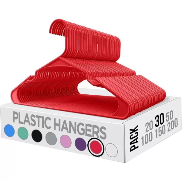 imageUtopia Home Clothes Hangers 200 Pack  Plastic Hangers Space Saving  Durable Coat Hanger with Shoulder Grooves BlackRed