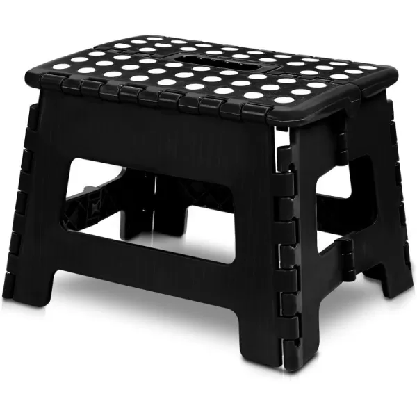 imageUtopia Home Folding Step Stool  Pack of 12 Foot Stool with 9 Inch Height  Holds Up to 300 lbs  Lightweight Plastic Foldable Step Stool for Kitchen Bathroom ampamp Living Room BlackBlack