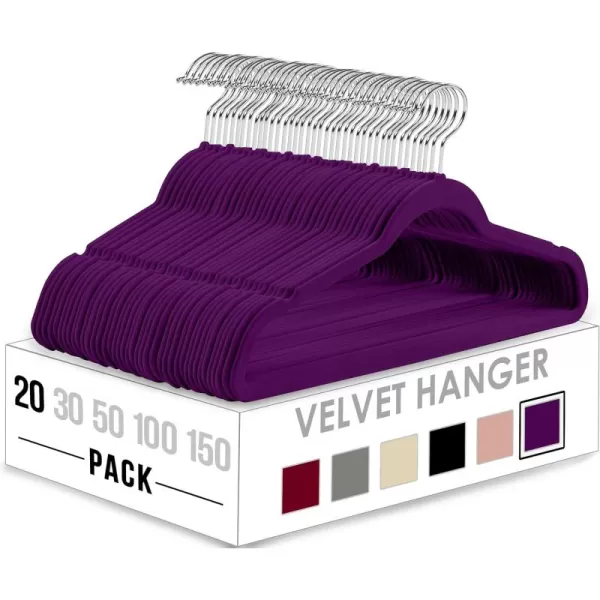 imageUtopia Home Velvet Hangers 150 Pack  NonSlip Clothes Hangers  Black Hangers  Suit Hangers with 360 Degree Rotatable Hook  Heavy Duty Coat Hangers  Pants HangersPurple