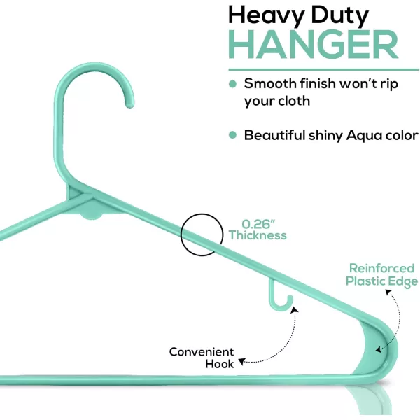 imageUtopia Home Plastic Hangers 30 Pack  Clothes Hanger with Hooks  Durable ampamp Space Saving Coat Hanger  Heavy Duty White Hangers  Skirt HangersAqua