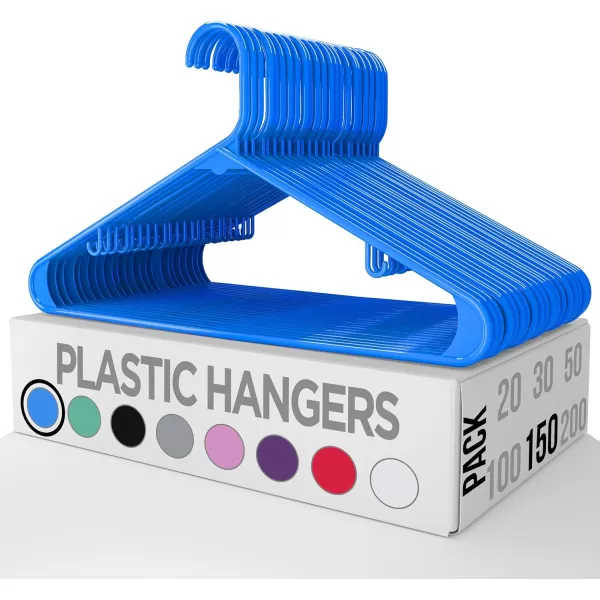 imageUtopia Home Plastic Hangers 30 Pack  Clothes Hanger with Hooks  Durable ampamp Space Saving Coat Hanger  Heavy Duty White Hangers  Skirt HangersBlue