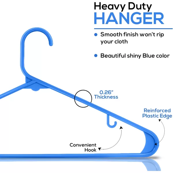 imageUtopia Home Plastic Hangers 30 Pack  Clothes Hanger with Hooks  Durable ampamp Space Saving Coat Hanger  Heavy Duty White Hangers  Skirt HangersBlue