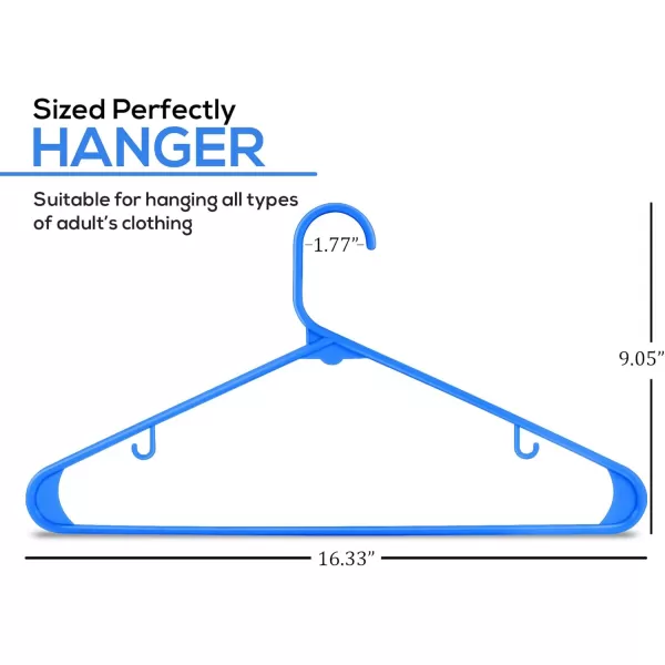 imageUtopia Home Plastic Hangers 30 Pack  Clothes Hanger with Hooks  Durable ampamp Space Saving Coat Hanger  Heavy Duty White Hangers  Skirt HangersBlue