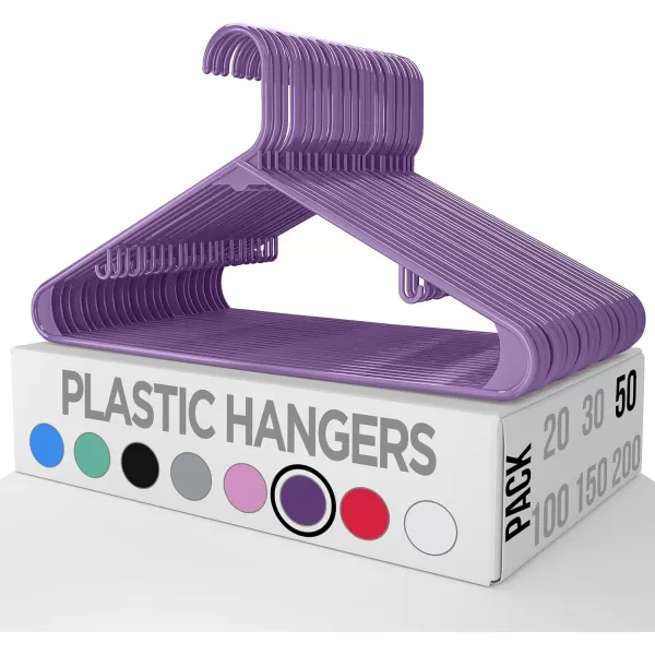 imageUtopia Home Plastic Hangers 30 Pack  Clothes Hanger with Hooks  Durable ampamp Space Saving Coat Hanger  Heavy Duty White Hangers  Skirt HangersPurple