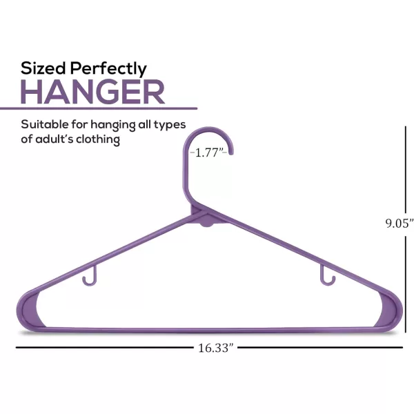 imageUtopia Home Plastic Hangers 30 Pack  Clothes Hanger with Hooks  Durable ampamp Space Saving Coat Hanger  Heavy Duty White Hangers  Skirt HangersPurple