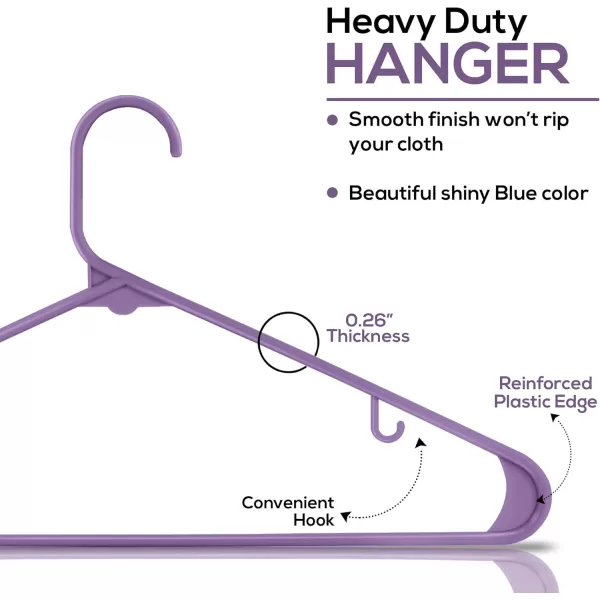 imageUtopia Home Plastic Hangers 30 Pack  Clothes Hanger with Hooks  Durable ampamp Space Saving Coat Hanger  Heavy Duty White Hangers  Skirt HangersPurple