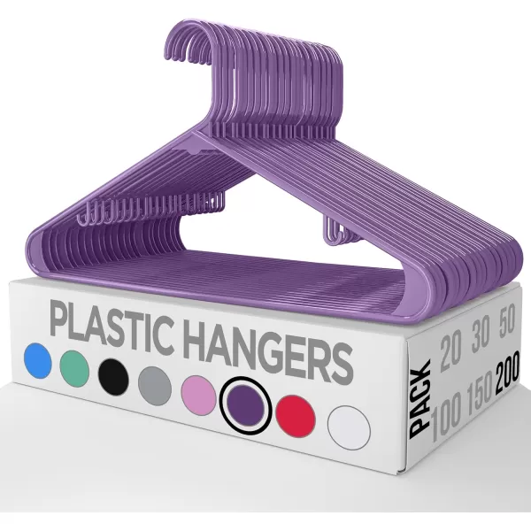 imageUtopia Home Plastic Hangers 30 Pack  Clothes Hanger with Hooks  Durable ampamp Space Saving Coat Hanger  Heavy Duty White Hangers  Skirt HangersPurple