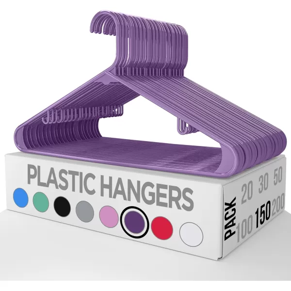 imageUtopia Home Plastic Hangers 30 Pack  Clothes Hanger with Hooks  Durable ampamp Space Saving Coat Hanger  Heavy Duty White Hangers  Skirt HangersPurple