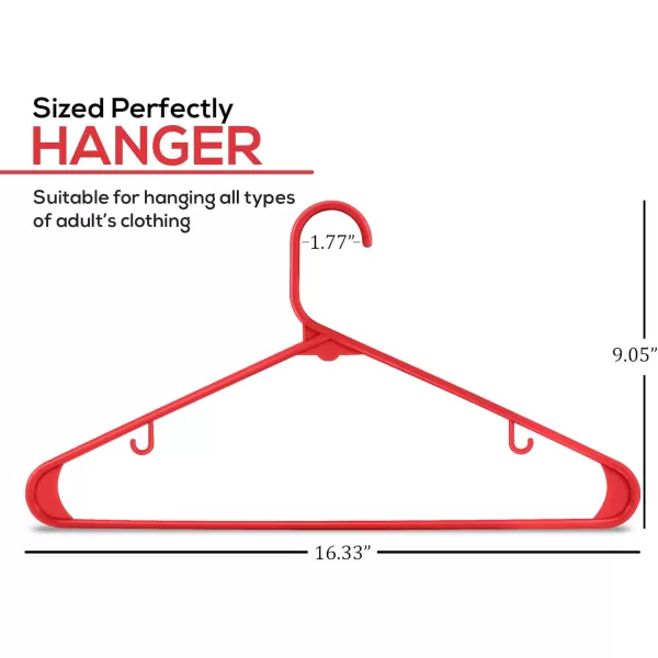 imageUtopia Home Plastic Hangers 30 Pack  Clothes Hanger with Hooks  Durable ampamp Space Saving Coat Hanger  Heavy Duty White Hangers  Skirt HangersRed