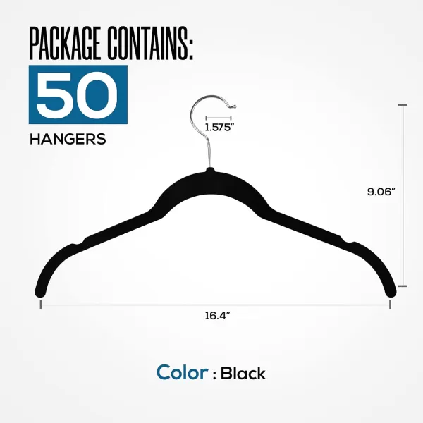 imageUtopia Home Premium Velvet Shirt Hangers  Non Slip Velvet Hangers  Durable and Slim  360rotatable Hook Hangers for ShirtsBlouses ampamp Tops Black50